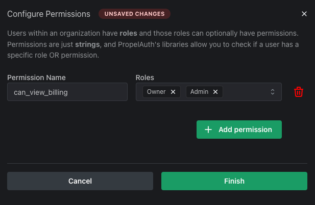 Create Permission Page