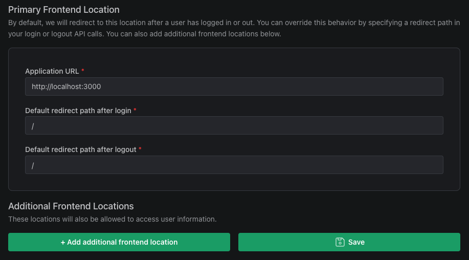 frontend integration locations