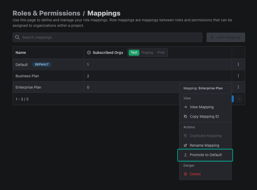 Setting a default Mapping