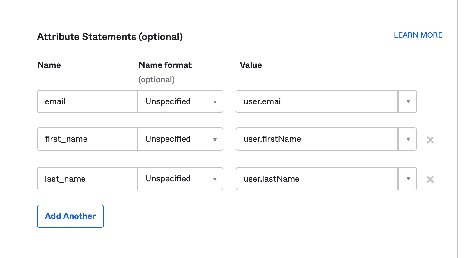 Map attributes from Okta