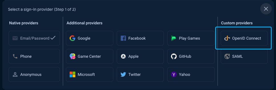 firebase adding an openid connect provider