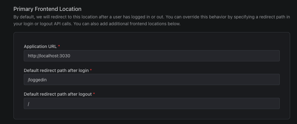 Frontend integration improper config